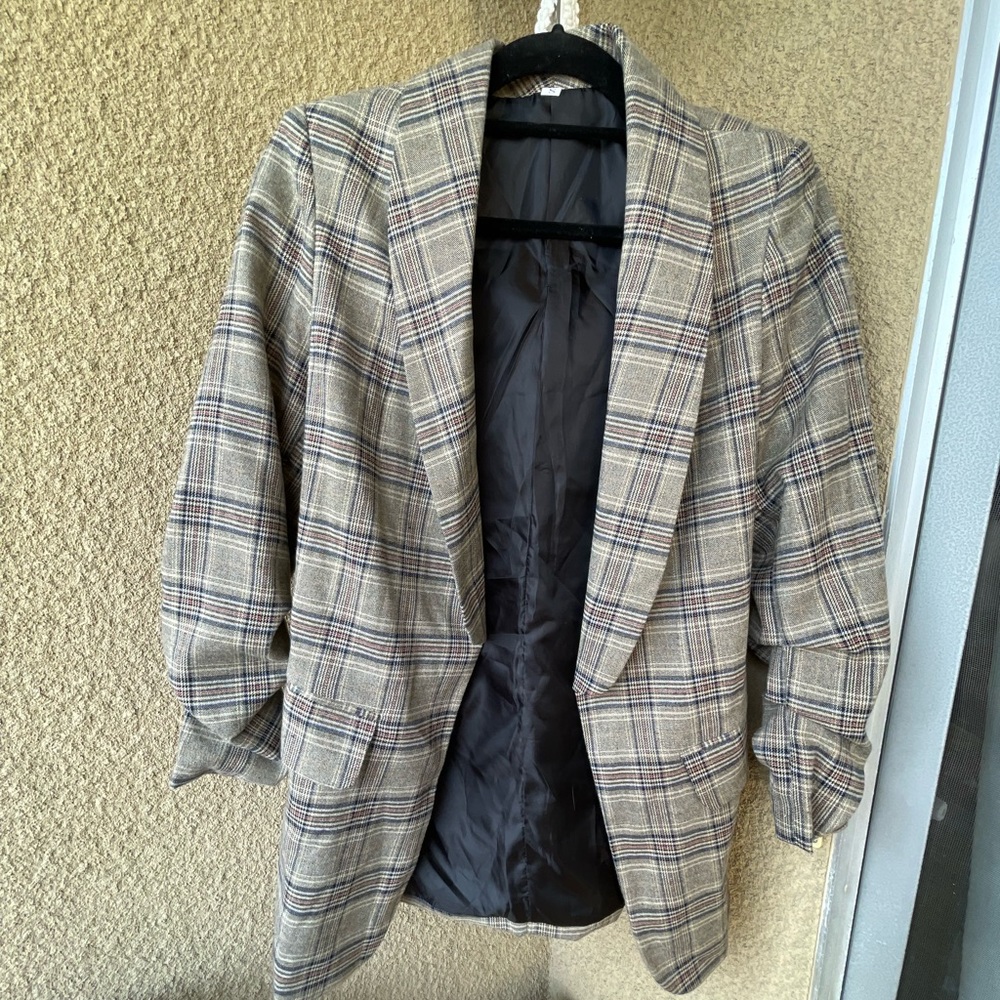 Plaid womens blazer